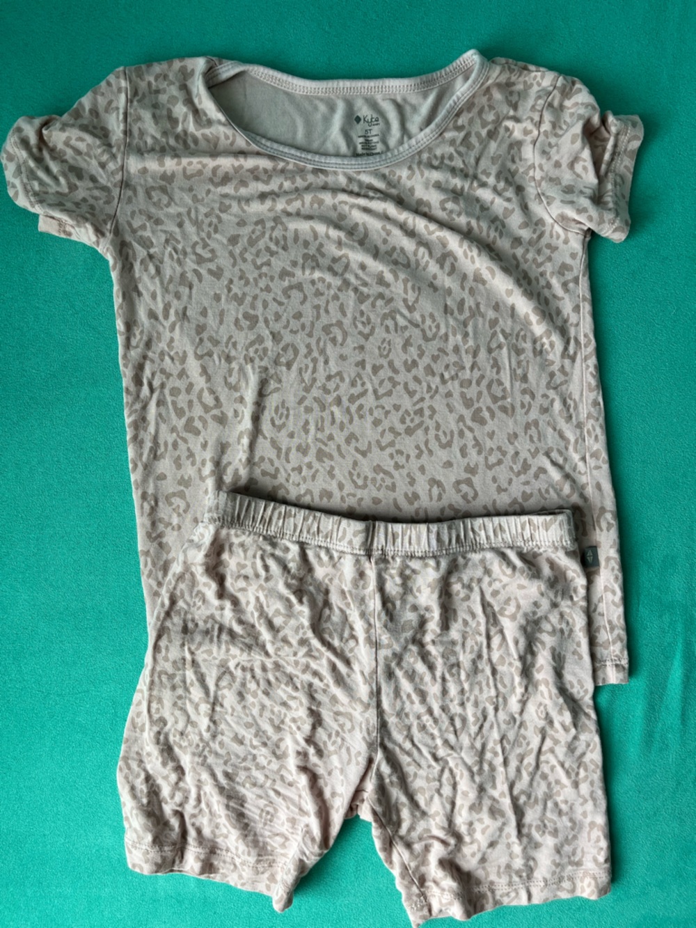 Kyte baby blush leopard 5T shorts set